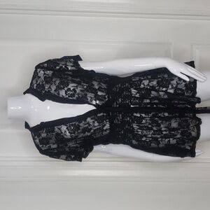 Torrid Lace Over Shirt Coverup Black Size 2